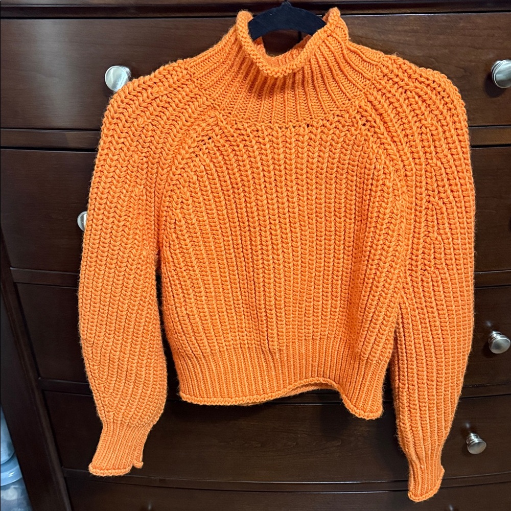 H&M Vibrant Orange Turtleneck Sweater